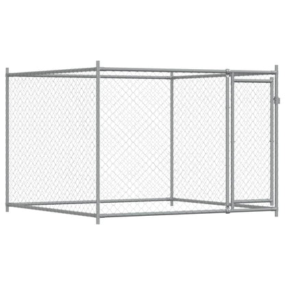 Gabbia per Cani con Porta Grigia 4x2x1,5 m in Acciaio Zincato | homemem39