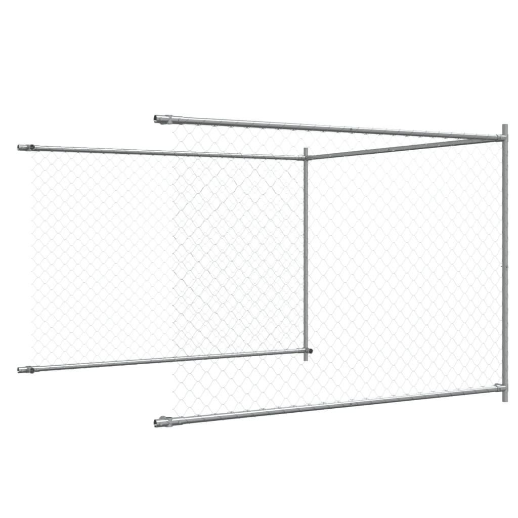 Gabbia per Cani con Porta Grigia 4x2x1,5 m in Acciaio Zincato | homemem39