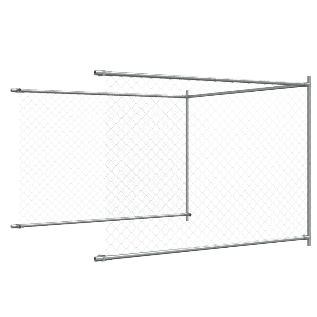 Gabbia per Cani con Porta Grigia 6x2x1,5 m in Acciaio Zincato | homemem39