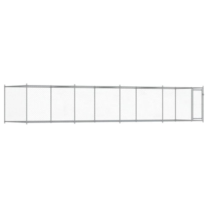 Gabbia per Cani con Porta Grigia 8x2x1,5 m in Acciaio Zincato | homemem39