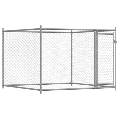 Gabbia per Cani con Porta Grigia 8x2x1,5 m in Acciaio Zincato | homemem39