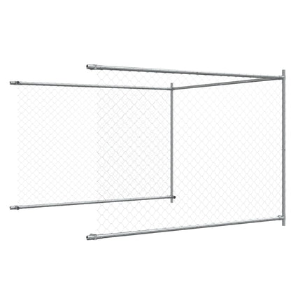 Gabbia per Cani con Porta Grigia 8x2x1,5 m in Acciaio Zincato | homemem39