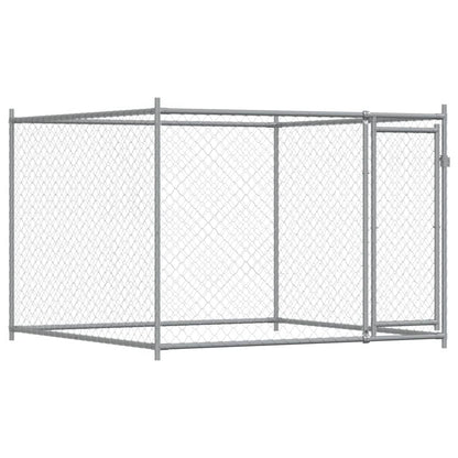 Gabbia per Cani con Porta Grigia 12x2x1,5 m in Acciaio Zincato | homemem39