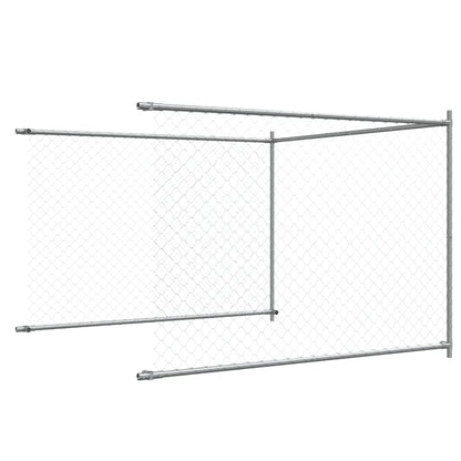 Gabbia per Cani con Porta Grigia 12x2x1,5 m in Acciaio Zincato | homemem39