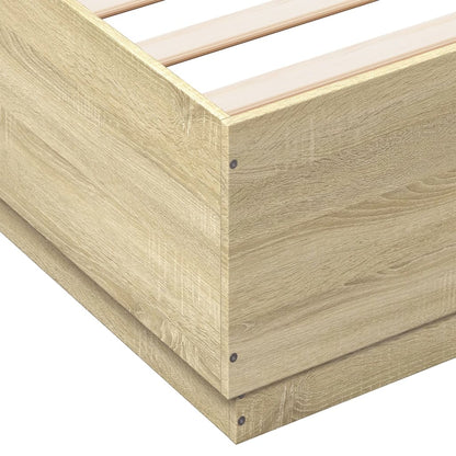 Giroletto Cassetti Luci LED Sonoma 200x200 cm Legno Multistrato