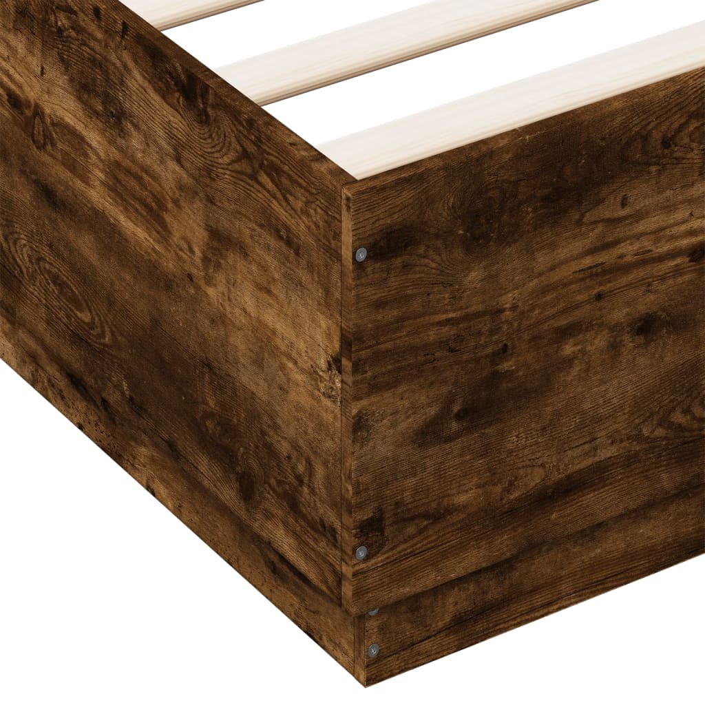 Giroletto con Luci LED Rovere Fumo 200x200 cm Legno Multistrato