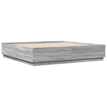 Giroletto Luci LED Grigio Sonoma 200x200 cm Legno Multistrato