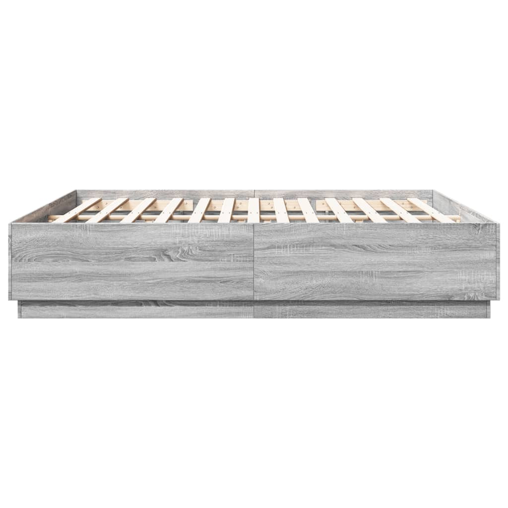 Giroletto Luci LED Grigio Sonoma 200x200 cm Legno Multistrato