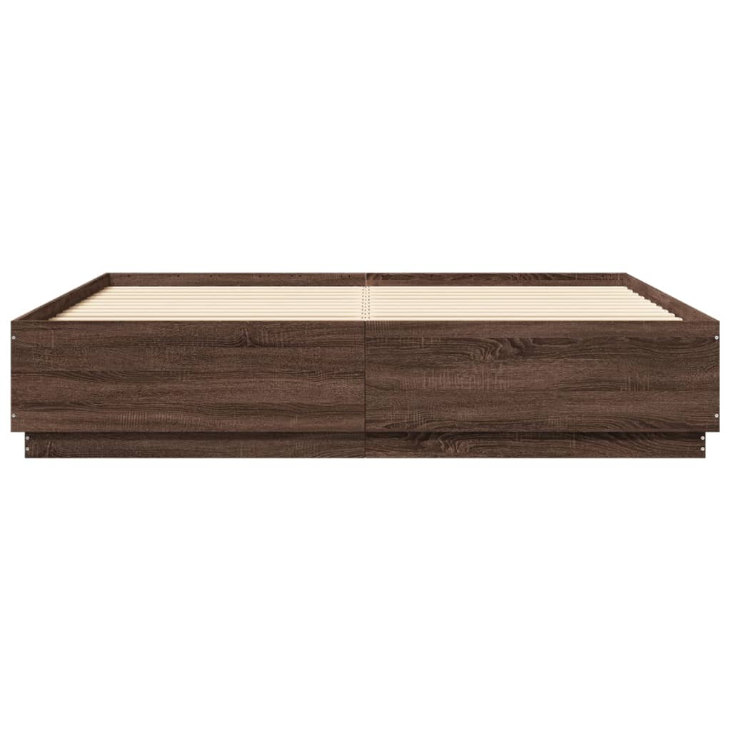 Giroletto Luci LED Rovere Marrone 200x200 cm Legno Multistrato