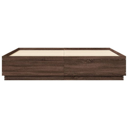 Giroletto Luci LED Rovere Marrone 200x200 cm Legno Multistrato