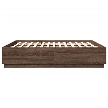 Giroletto Luci LED Rovere Marrone 200x200 cm Legno Multistrato