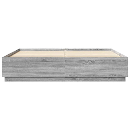 Giroletto Luci LED Grigio Sonoma 180x200 cm Legno Multistrato | homemem39