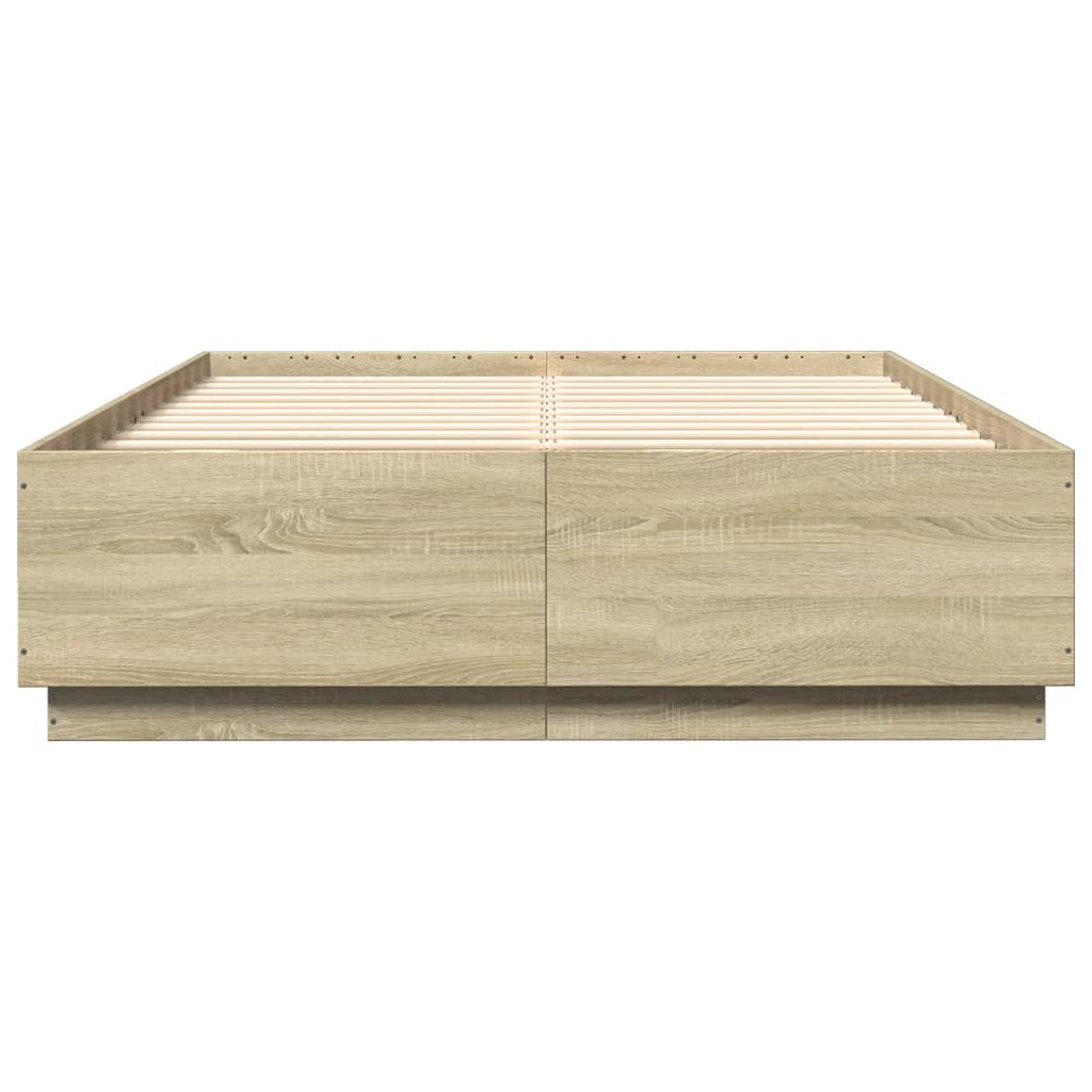Giroletto Luci LED Rovere Sonoma 160x200 cm Legno Multistrato - homemem39