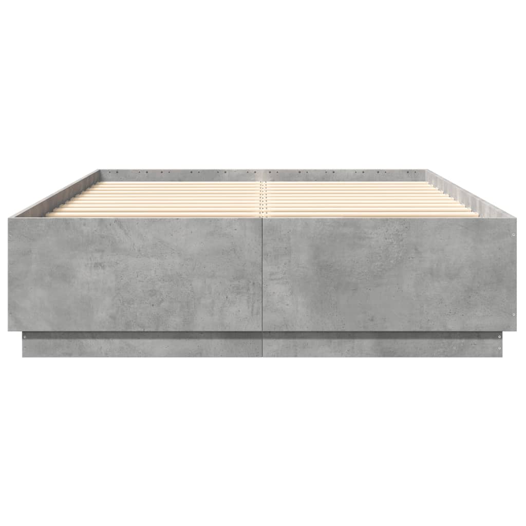 Giroletto Luci LED Grigio Cemento 160x200 cm Legno Multistrato - homemem39