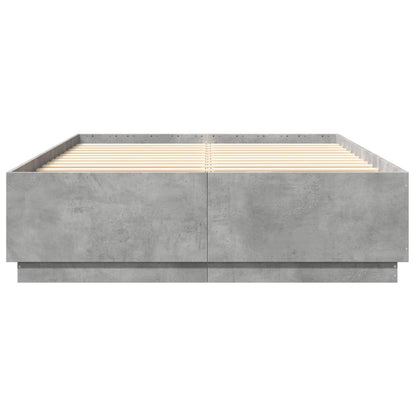 Giroletto Luci LED Grigio Cemento 160x200 cm Legno Multistrato - homemem39