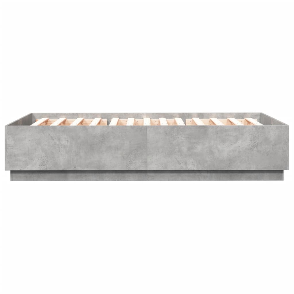 Giroletto Luci LED Grigio Cemento 160x200 cm Legno Multistrato - homemem39