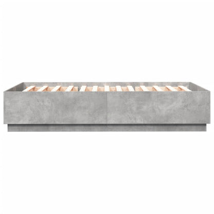 Giroletto Luci LED Grigio Cemento 160x200 cm Legno Multistrato - homemem39