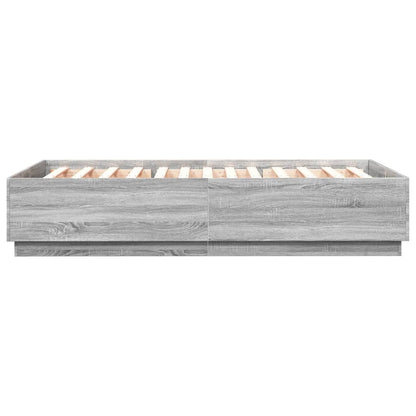 Giroletto Luci LED Grigio Sonoma 160x200 cm Legno Multistrato | homemem39