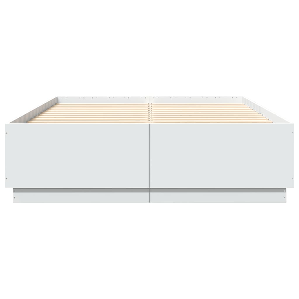 Giroletto con Luci LED Bianco 150x200 cm in Legno Multistrato | homemem39