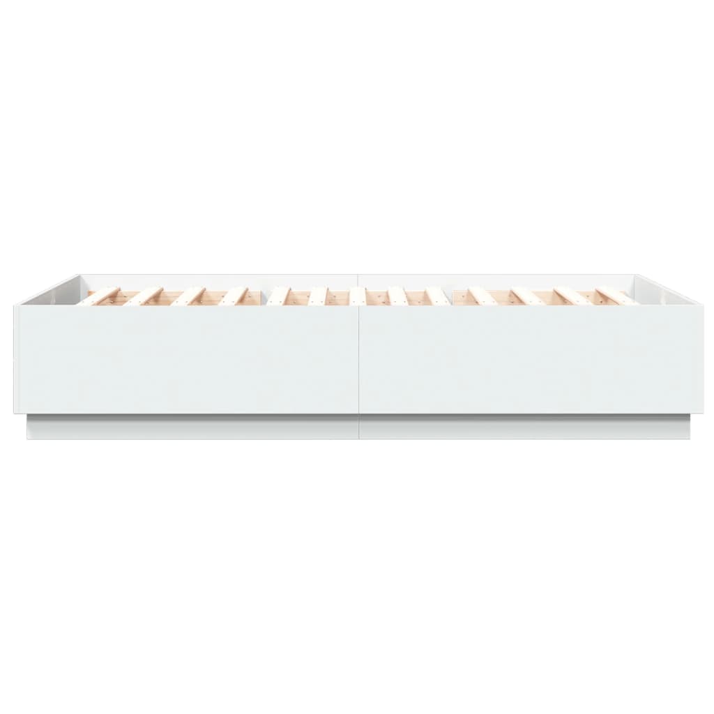 Giroletto con Luci LED Bianco 150x200 cm in Legno Multistrato | homemem39