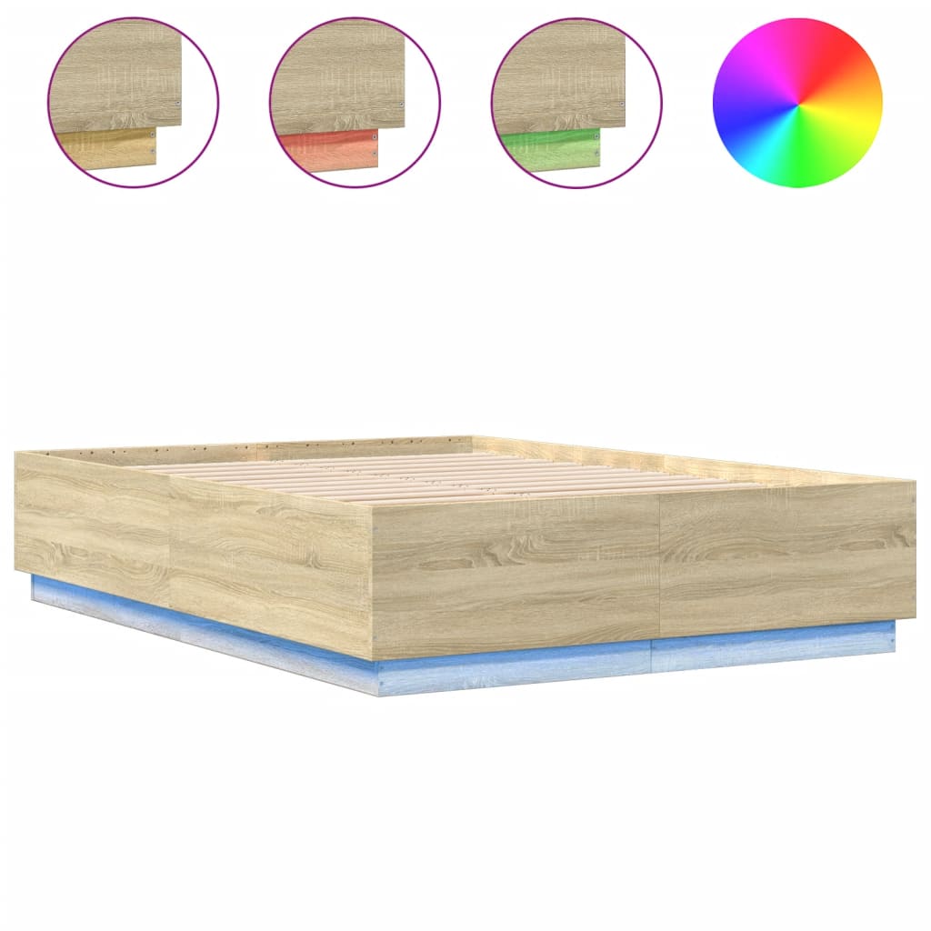 Giroletto Luci LED Rovere Sonoma 150x200 cm Legno Multistrato | homemem39