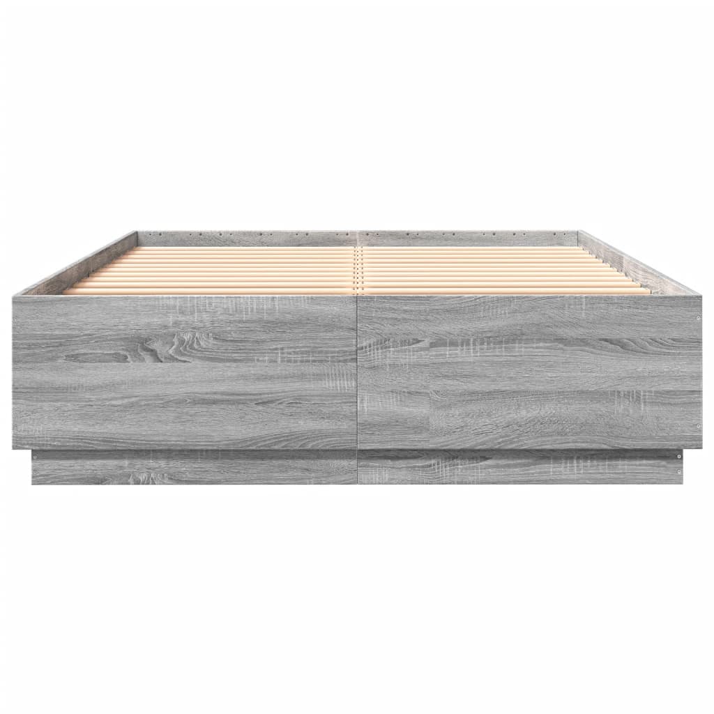 Giroletto Luci LED Grigio Sonoma 150x200 cm Legno Multistrato - homemem39