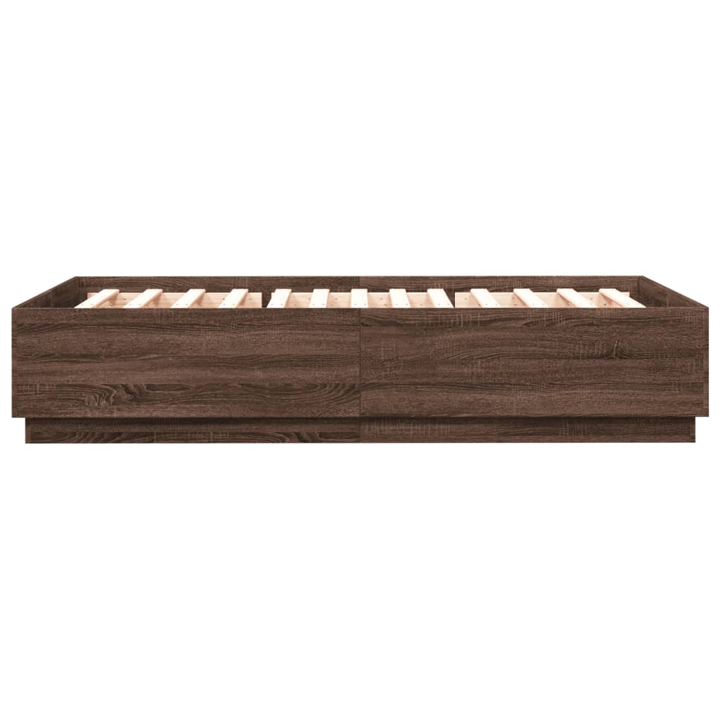 Giroletto Luci LED Rovere Marrone 150x200 cm Legno Multistrato