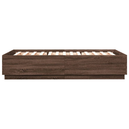 Giroletto Luci LED Rovere Marrone 150x200 cm Legno Multistrato