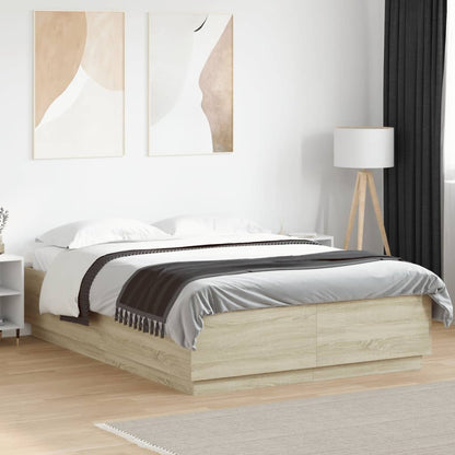 Giroletto Luci LED Rovere Sonoma 140x200 cm Legno Multistrato | homemem39