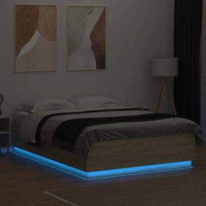 Giroletto Luci LED Rovere Sonoma 120x200 cm Legno Multistrato
