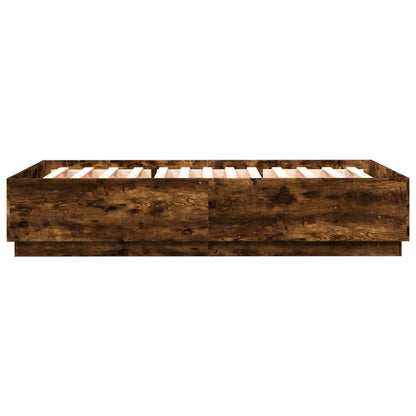 Giroletto con Luci LED Rovere Fumo 120x200 cm Legno Multistrato