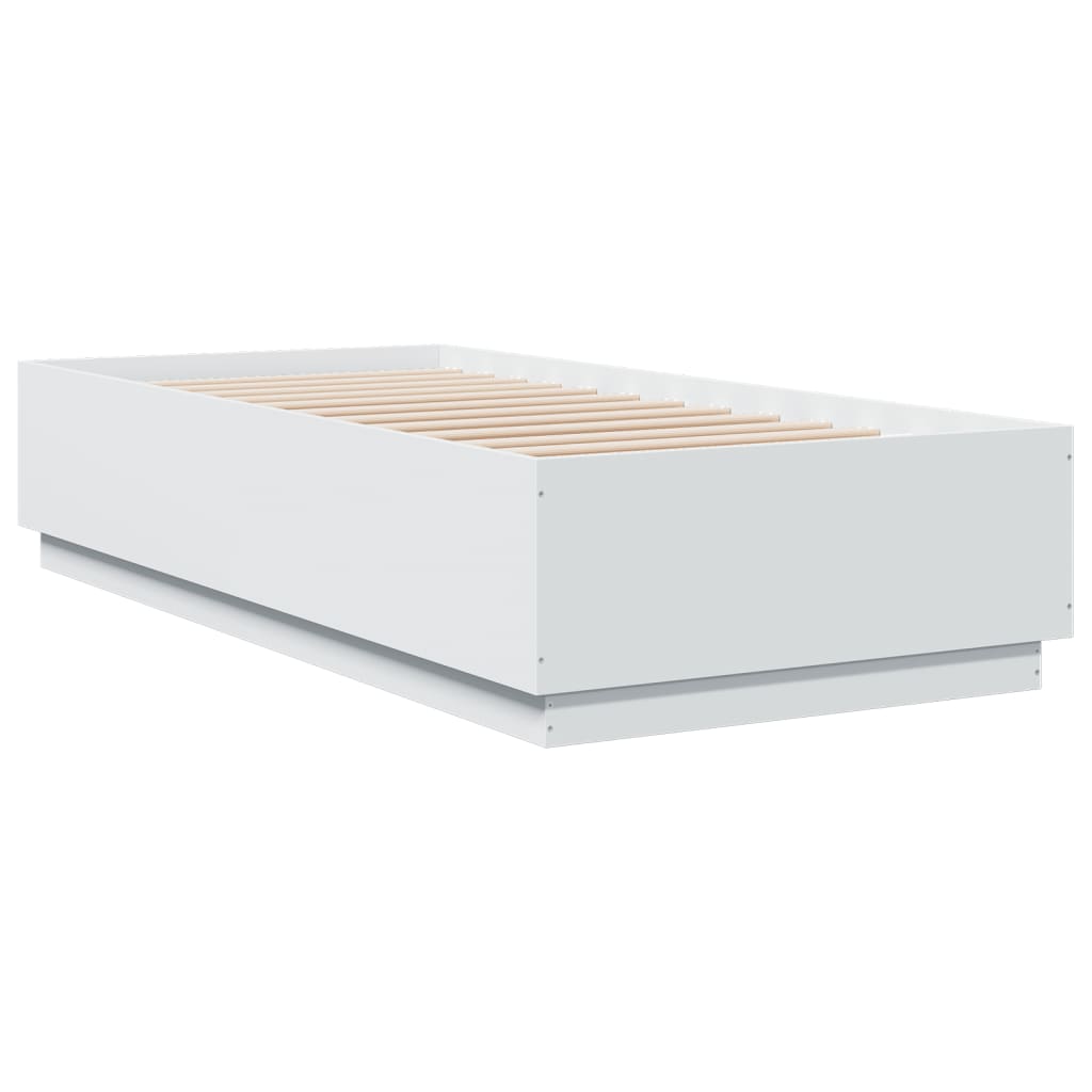 Giroletto con Luci LED Bianco 100x200 cm in Legno Massello | homemem39