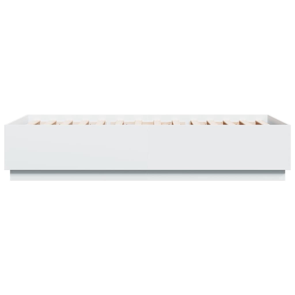 Giroletto con Luci LED Bianco 100x200 cm in Legno Massello | homemem39