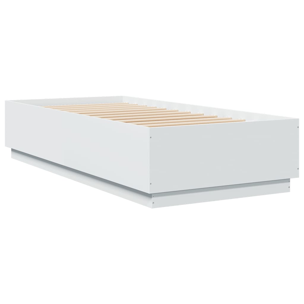 Giroletto con Luci LED Bianco 100x200 cm in Legno Massello | homemem39