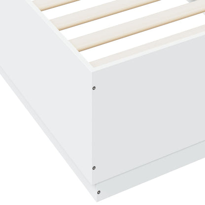 Giroletto con Luci LED Bianco 100x200 cm in Legno Massello | homemem39