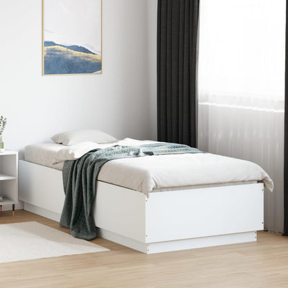 Giroletto con Luci LED Bianco 100x200 cm in Legno Massello | homemem39