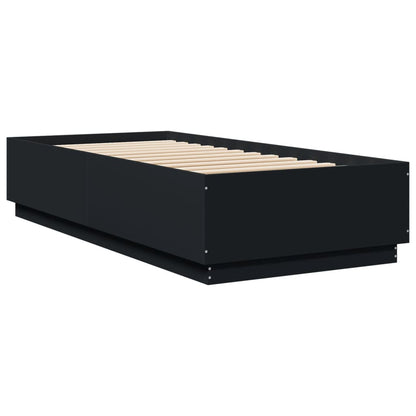 Giroletto con Luci LED Nero 100x200 cm in Legno Massello | homemem39