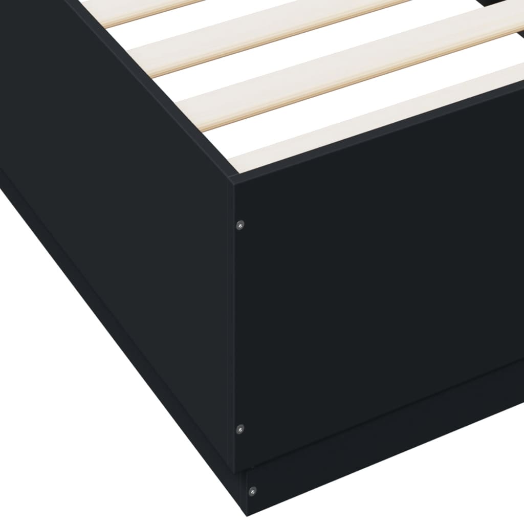 Giroletto con Luci LED Nero 100x200 cm in Legno Massello | homemem39