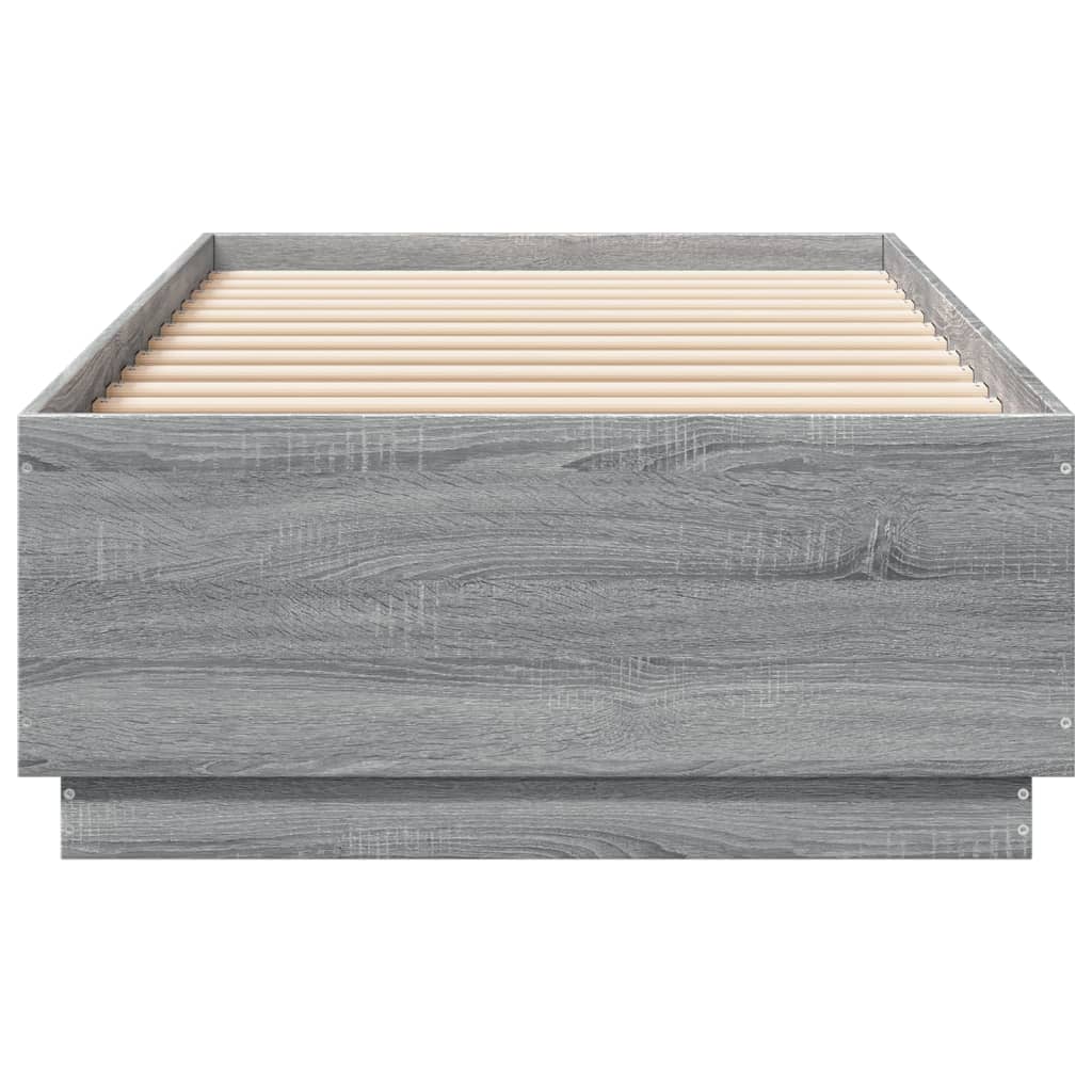 Giroletto Luci LED Grigio Sonoma 100x200cm in Legno Multistrato