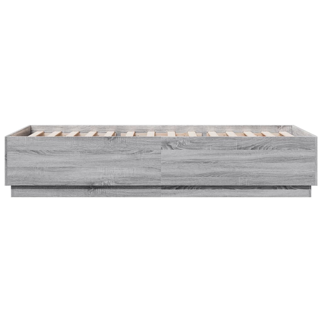 Giroletto Luci LED Grigio Sonoma 100x200cm in Legno Multistrato