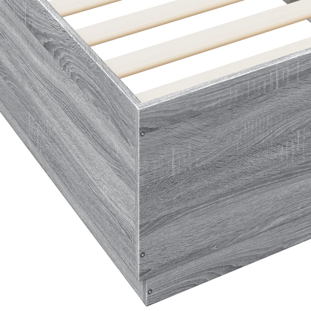 Giroletto Luci LED Grigio Sonoma 100x200cm in Legno Multistrato | homemem39