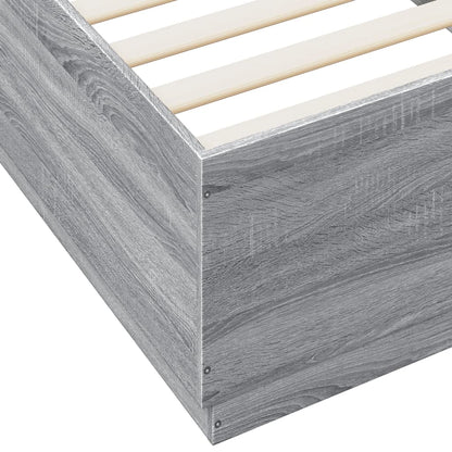 Giroletto Luci LED Grigio Sonoma 100x200cm in Legno Multistrato | homemem39