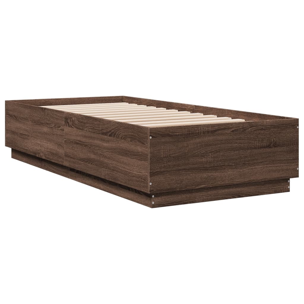 Giroletto Luci LED Rovere Marrone 100x200 cm Legno Multistrato | homemem39