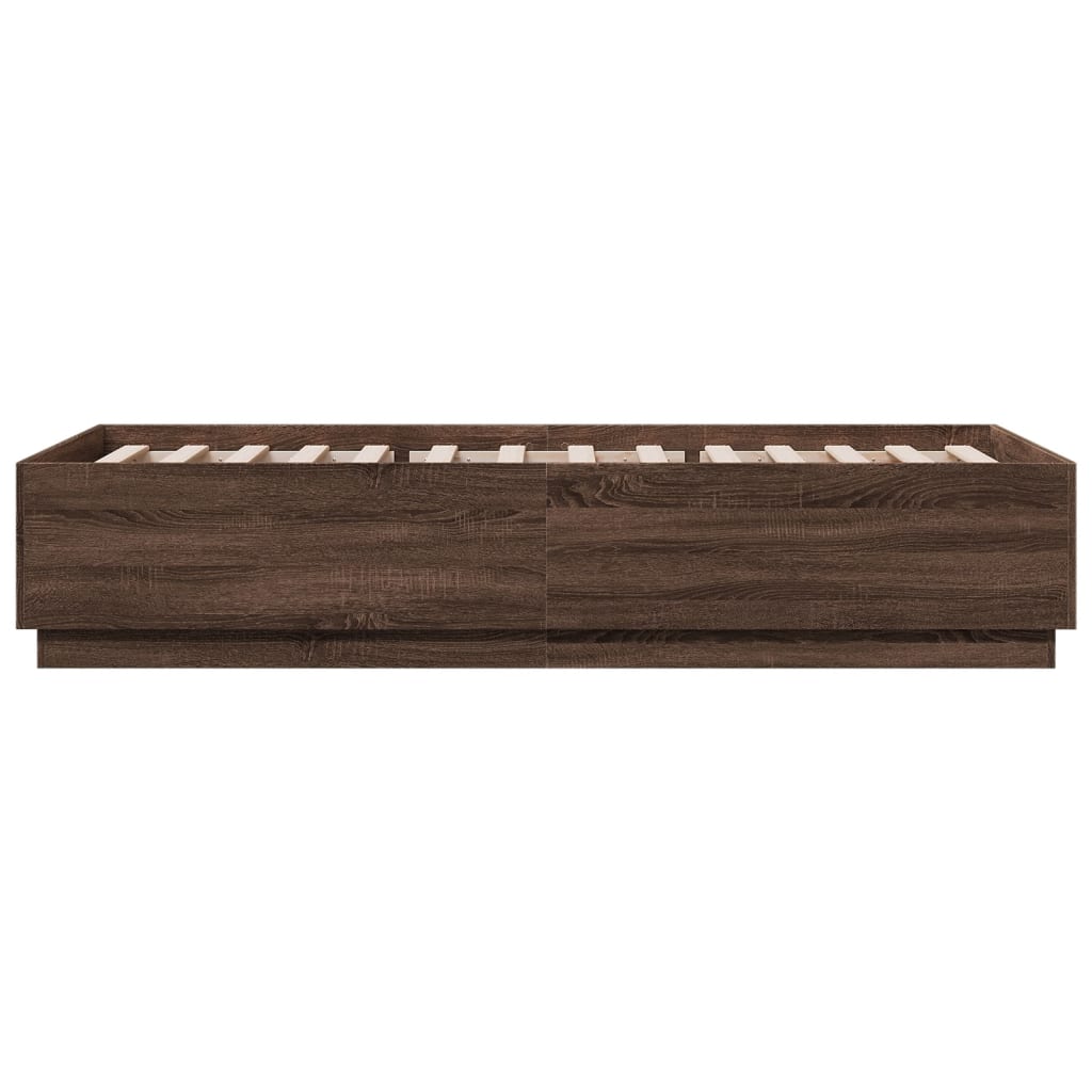 Giroletto Luci LED Rovere Marrone 100x200 cm Legno Multistrato