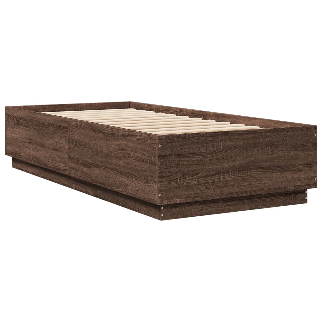 Giroletto Luci LED Rovere Marrone 100x200 cm Legno Multistrato | homemem39
