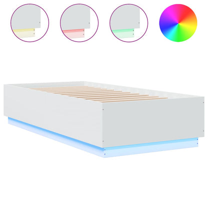 Giroletto con Luci LED Bianco 90x200 cm in Legno Multistrato - homemem39