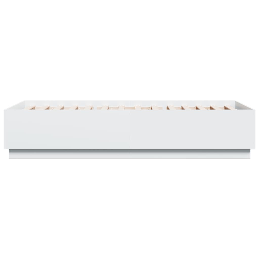 Giroletto con Luci LED Bianco 90x200 cm in Legno Multistrato