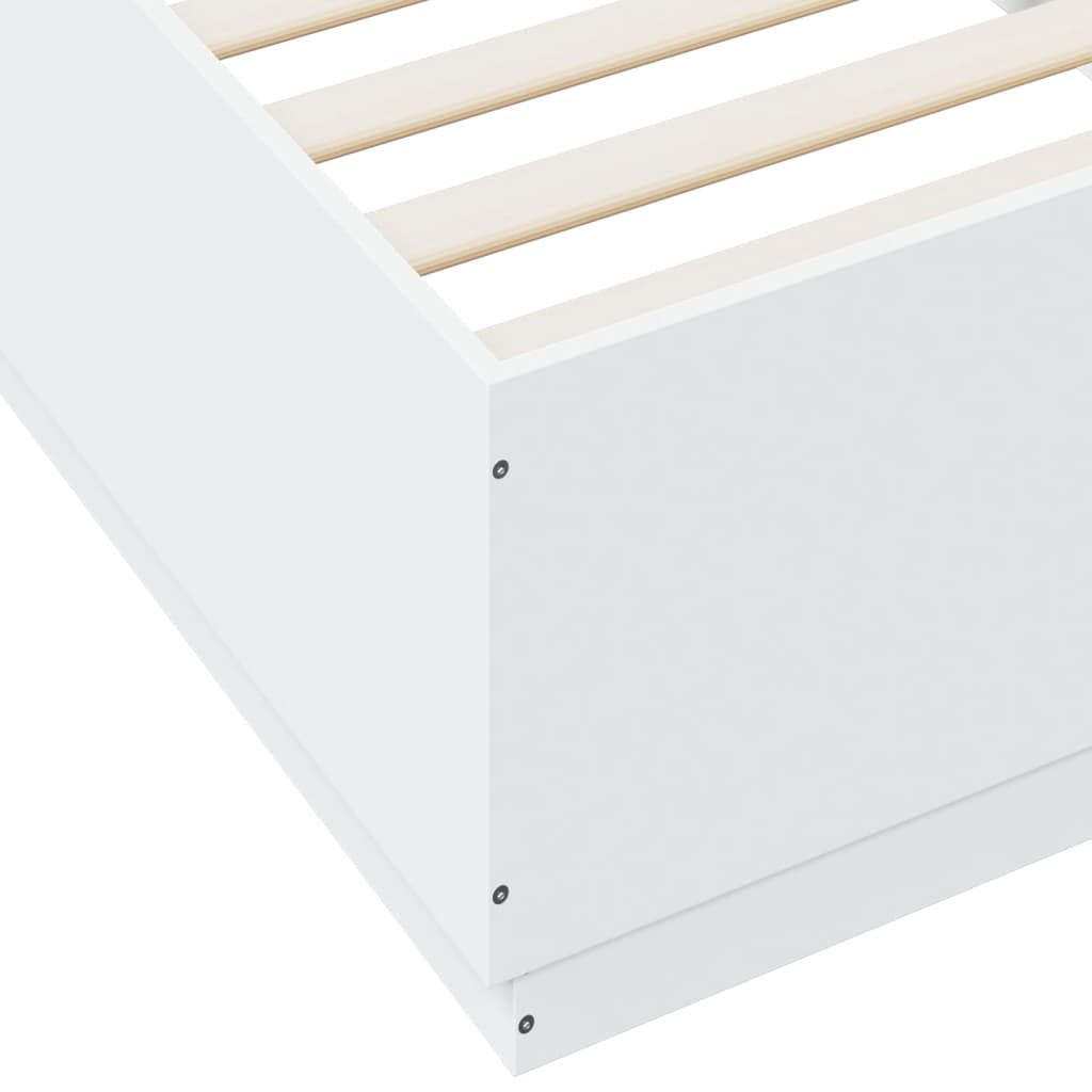 Giroletto con Luci LED Bianco 90x200 cm in Legno Multistrato