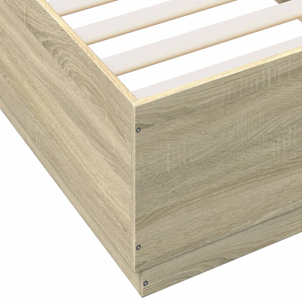 Giroletto con Luci LED Rovere Sonoma 90x200cm Legno Multistrato
