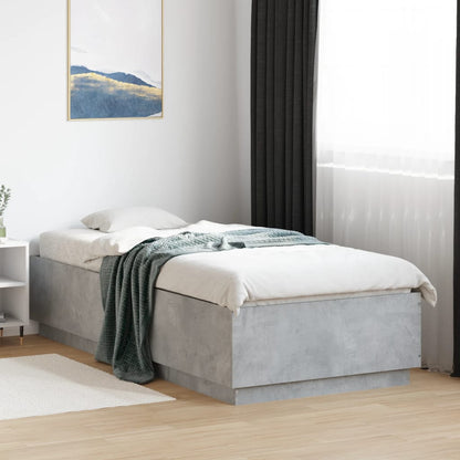 Giroletto Luci LED Grigio Cemento 90x200cm in Legno Multistrato | homemem39